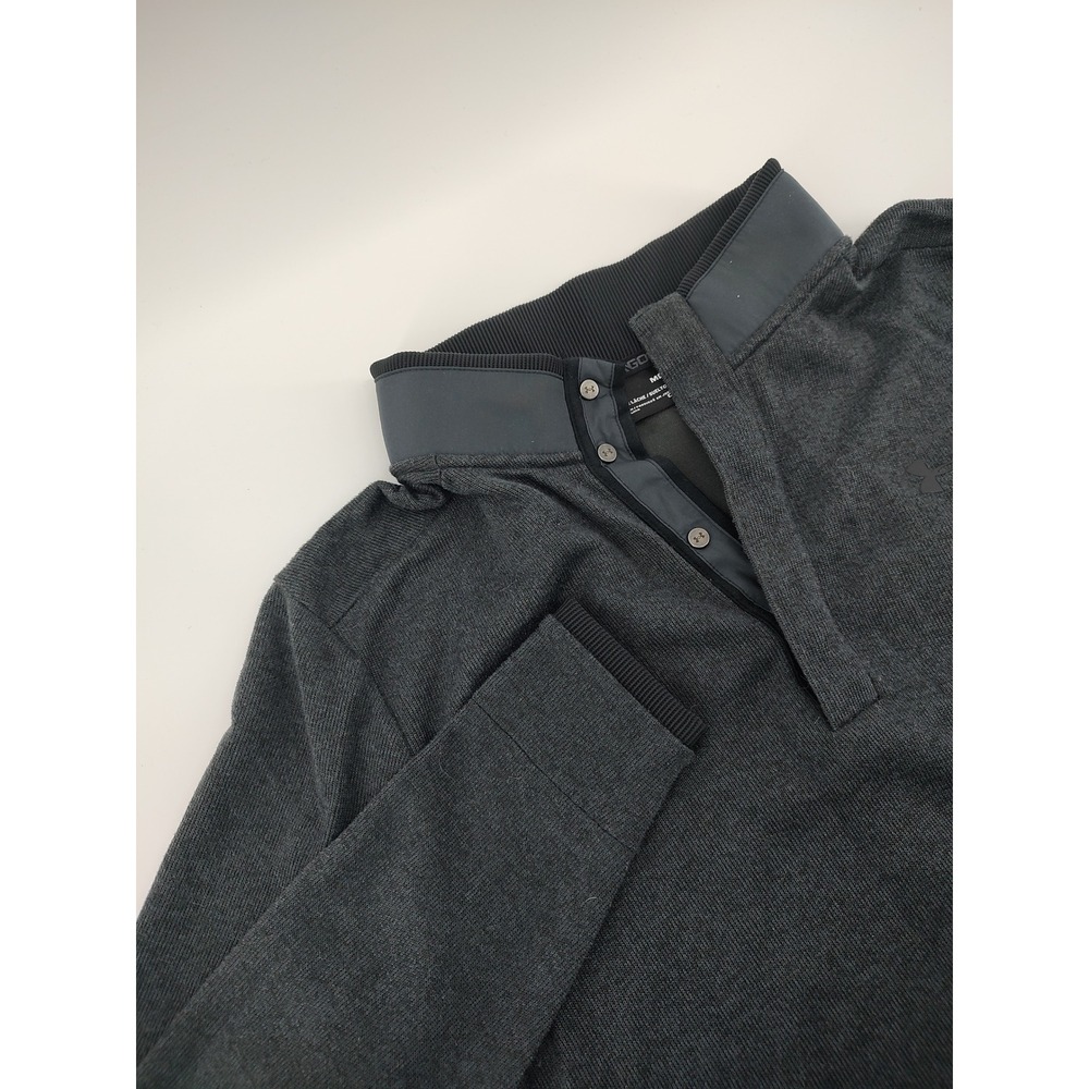 Under Armour ColdGear Golf Pullover Mens Medium Grey Excellent Quarter Snap Long